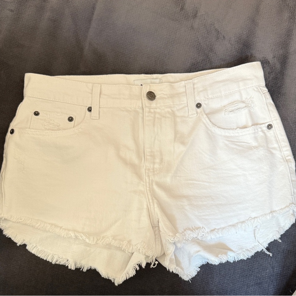 Pistola White Frayed Hem Jean Shorts